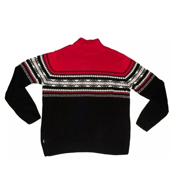 Chaps $80 Mens Red Black Grey White Button Collared Sweater sz. Large New - Picture 4 of 4